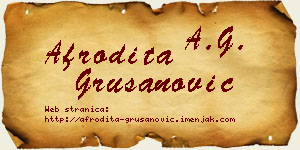 Afrodita Grušanović vizit kartica